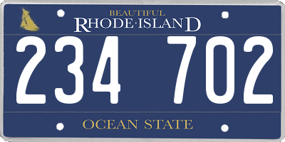 RI license plate 234702