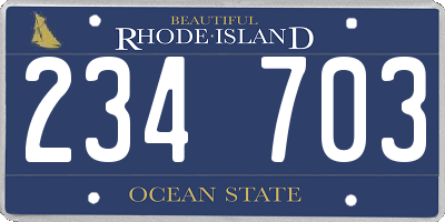 RI license plate 234703