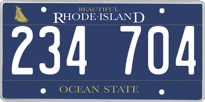 RI license plate 234704