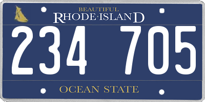 RI license plate 234705