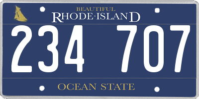 RI license plate 234707