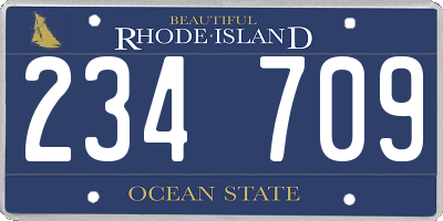 RI license plate 234709