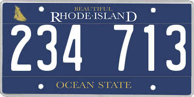 RI license plate 234713