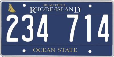 RI license plate 234714