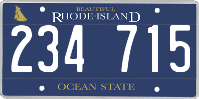 RI license plate 234715
