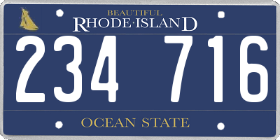 RI license plate 234716