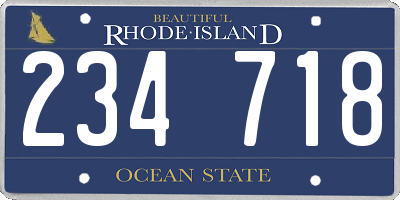 RI license plate 234718