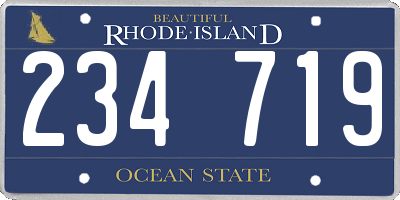 RI license plate 234719