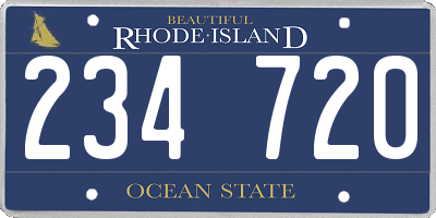 RI license plate 234720