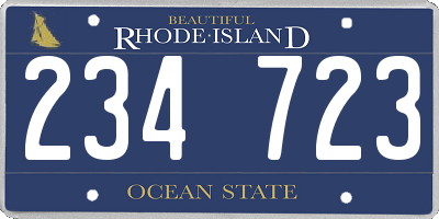 RI license plate 234723