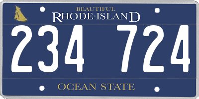 RI license plate 234724