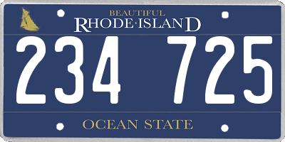 RI license plate 234725