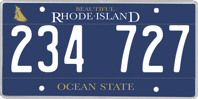 RI license plate 234727