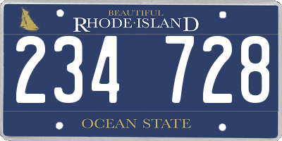 RI license plate 234728