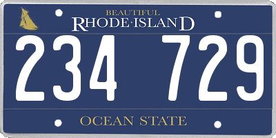 RI license plate 234729