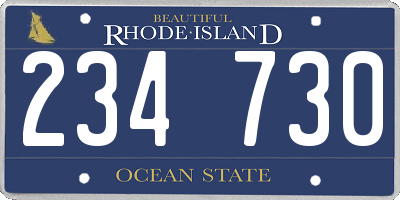 RI license plate 234730