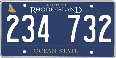 RI license plate 234732