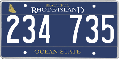 RI license plate 234735