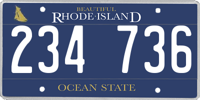RI license plate 234736