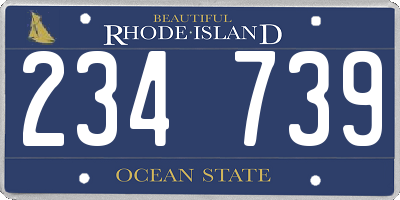 RI license plate 234739
