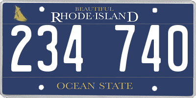 RI license plate 234740