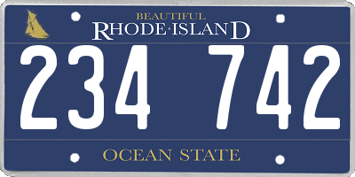 RI license plate 234742