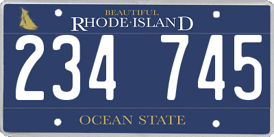 RI license plate 234745