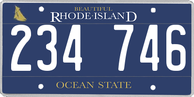 RI license plate 234746
