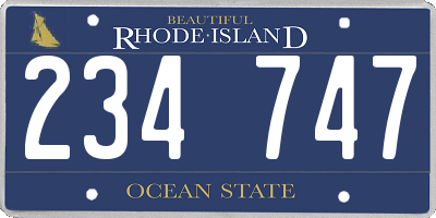RI license plate 234747