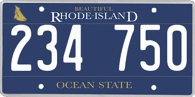 RI license plate 234750