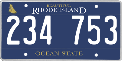 RI license plate 234753