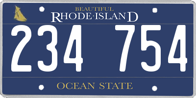 RI license plate 234754