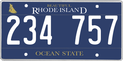 RI license plate 234757