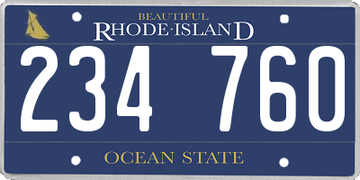 RI license plate 234760