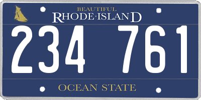 RI license plate 234761