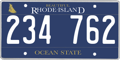 RI license plate 234762