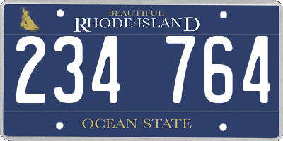 RI license plate 234764