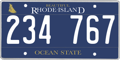RI license plate 234767
