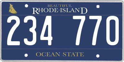 RI license plate 234770