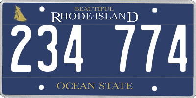 RI license plate 234774