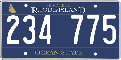 RI license plate 234775