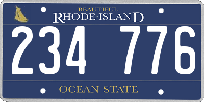 RI license plate 234776