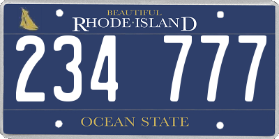 RI license plate 234777