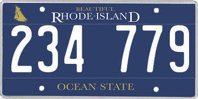 RI license plate 234779