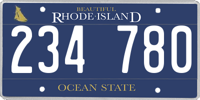 RI license plate 234780
