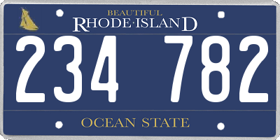 RI license plate 234782