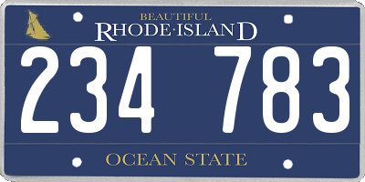 RI license plate 234783