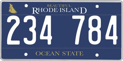 RI license plate 234784