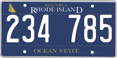 RI license plate 234785