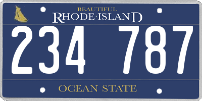 RI license plate 234787